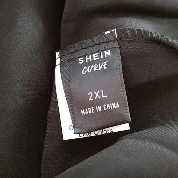Shein Black Curve dress with sash  ruffle sleeves  Sz 2XL - Picture 6 of 6